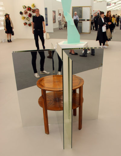 Alicja Kwade, Ein Tisch ist ein Bild, 2017, Found wooden table, mirror, 303 Gallery, New York, NY