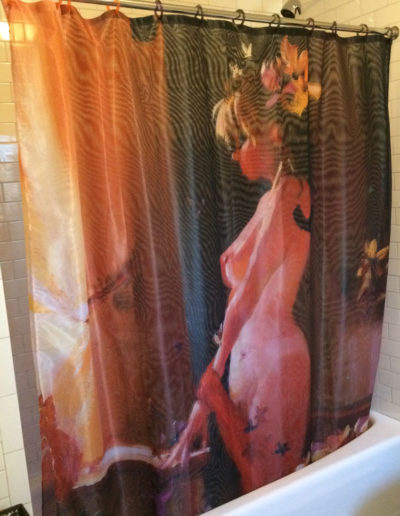 Unique shower curtain designed by Lisa Yuskavage