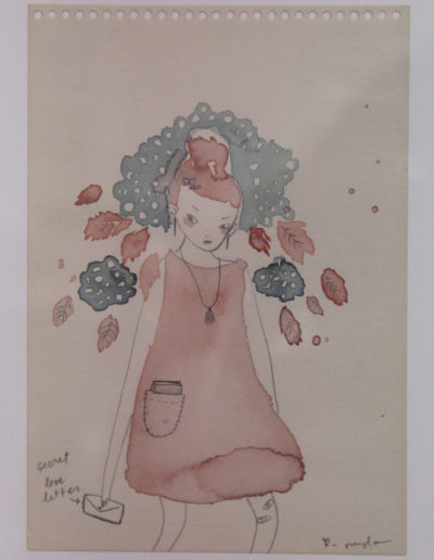Mylan Nguyen, Secret Love Letter, Watercolor and graphite on paper, The Public Trust, Dallas, TX