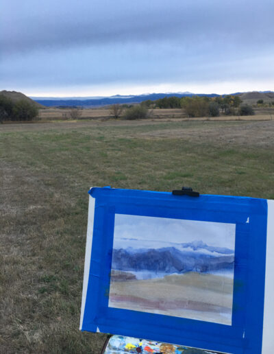 Bighorns 2, 2021, acrylic on canvas, 5x7 inches